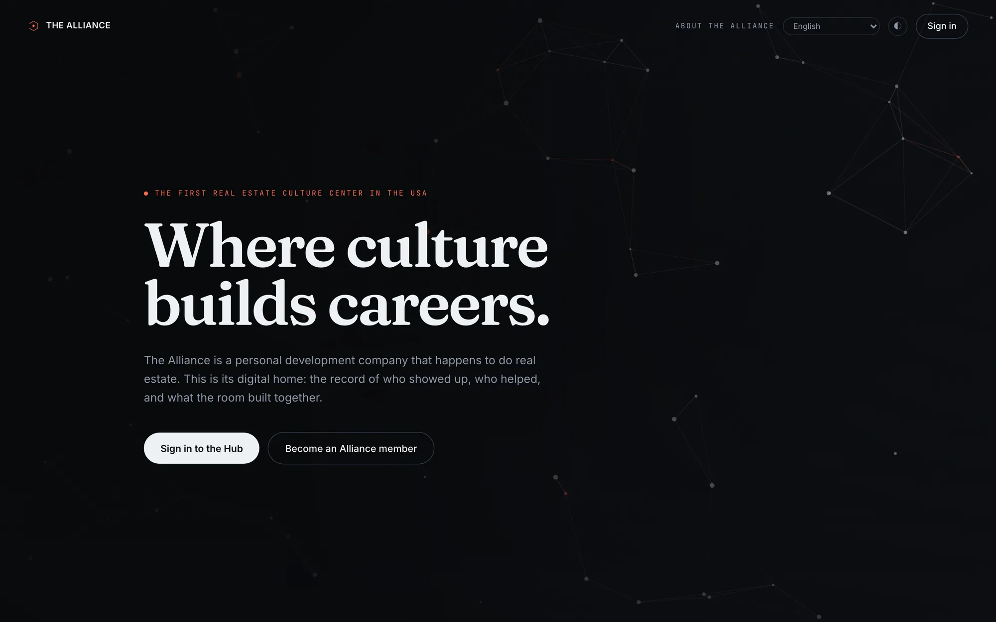 The Alliance Hub interface