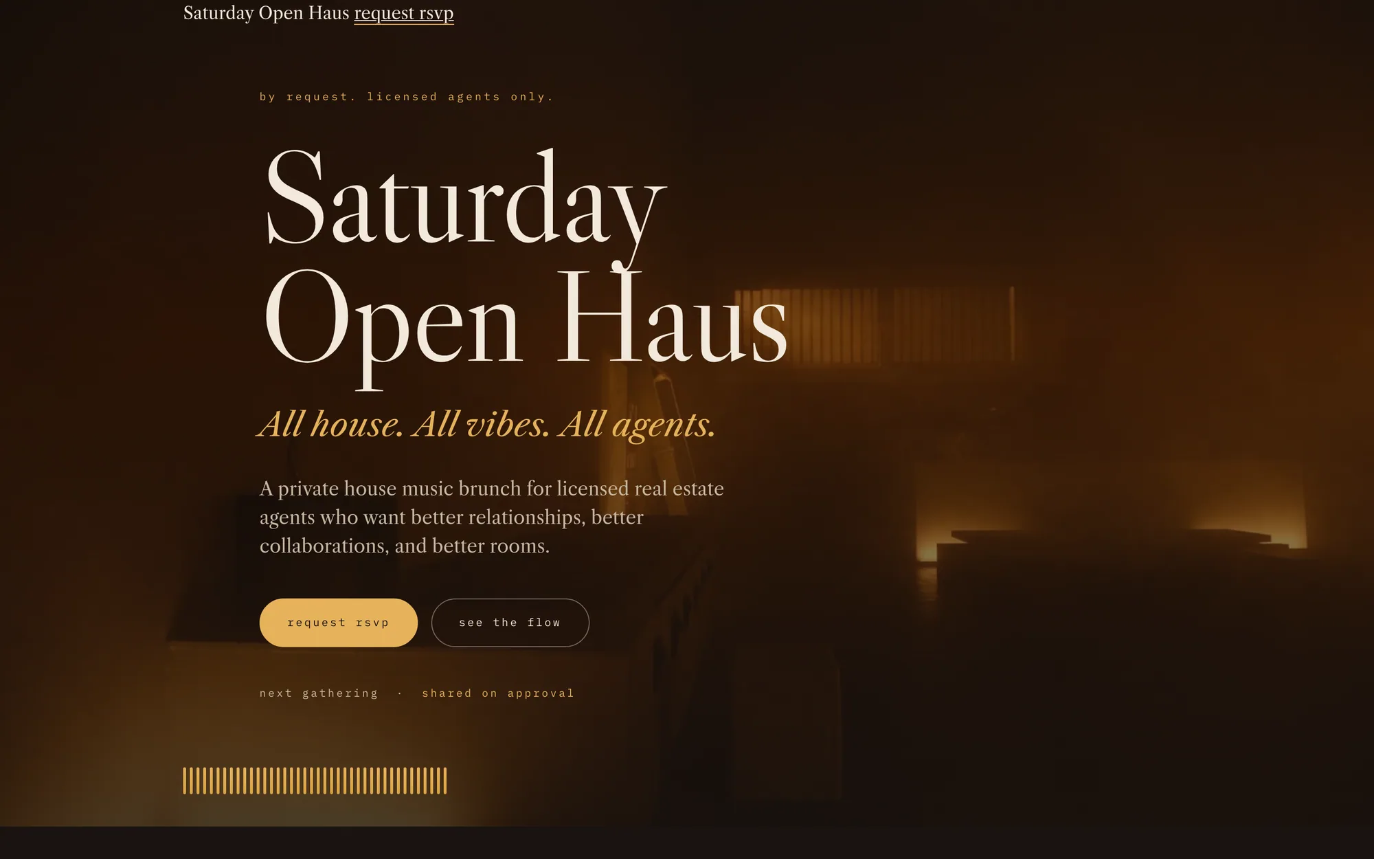 Saturday Open Haus interface